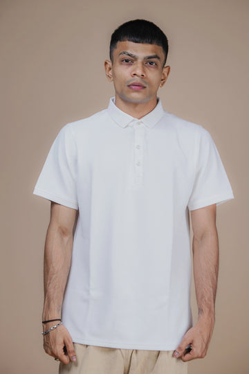 Pure White Polo POLO TSHIRT | EDGE by OURON